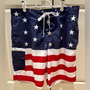 🎉🔥HOST PICK🔥🎉 Bio-World Mens Patriotic Stars and Stripes Boardshorts
